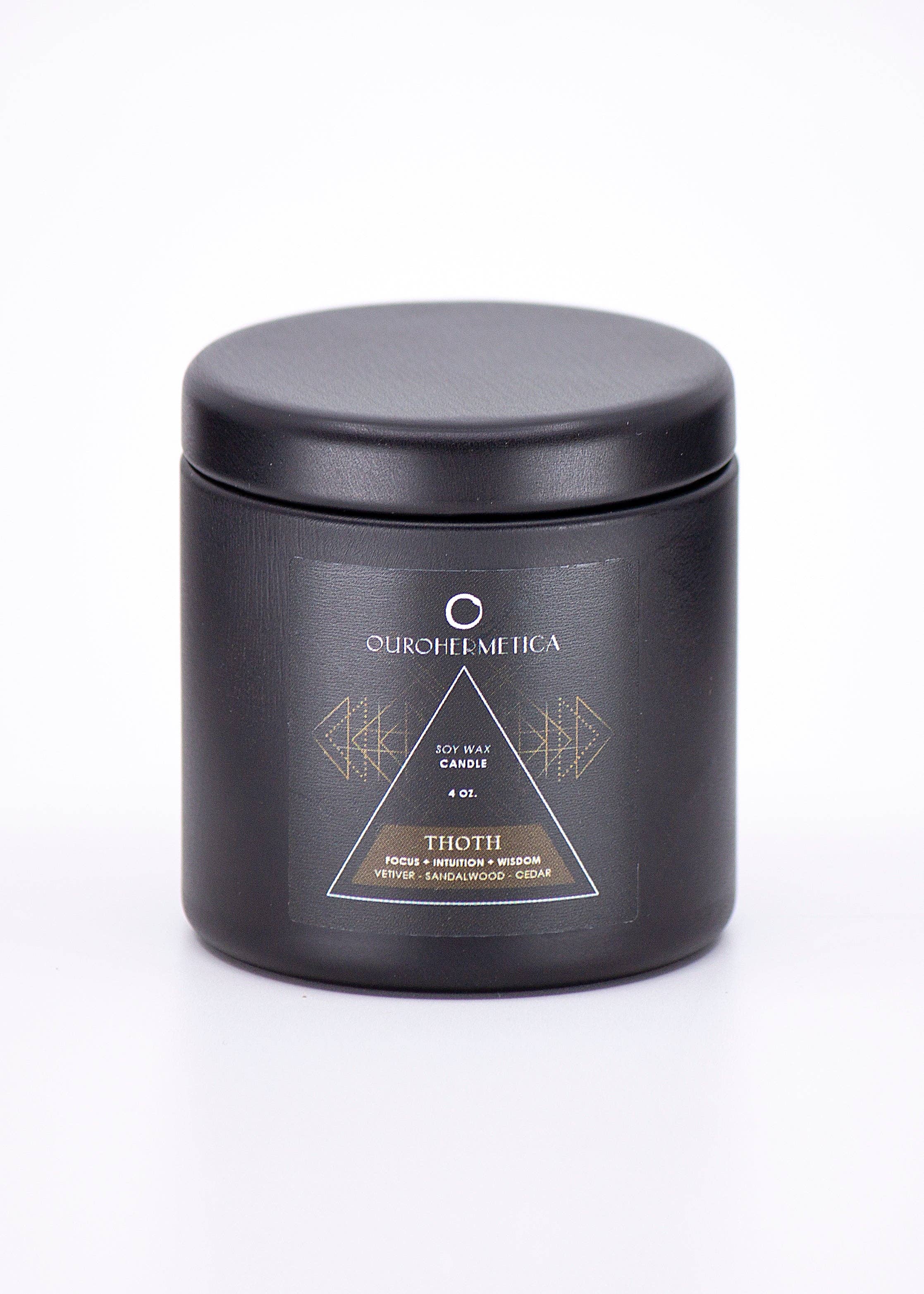 OuroHermetica - Wholesale Jar/Filled Candle - Thoth Ritual Soy Candle with Botanicals & Tigers Eye1