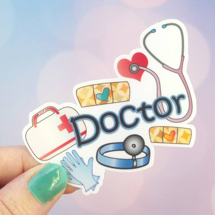 Autocollant pour bouteille d'eau Doctor pour la vente par DcsDigitalDecorShop