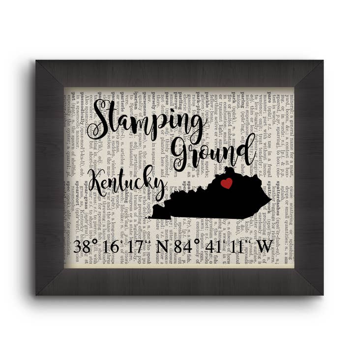 Stamping Ground, Kentucky for wholesale by Cecelia Rose Book Page Art