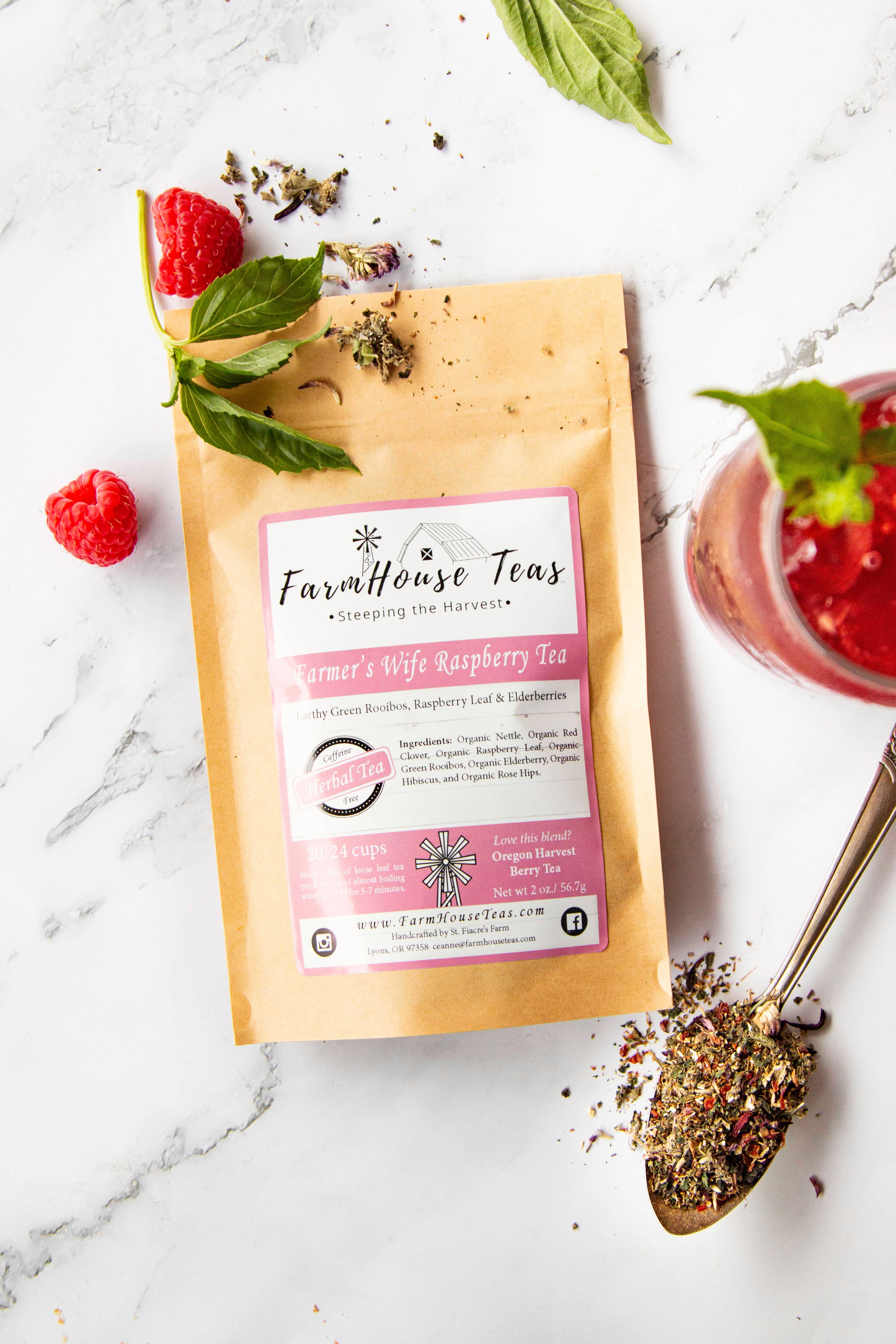 Farmhouse Teas - Wholesale Loose Tea - Farmer's Wife Raspberry Herbal Tea4