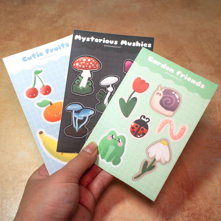 Whimsydew Art - Wholesale Sticker - Garden Friends Sticker Sheet3