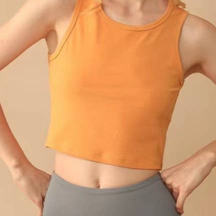 HIDDENBRAND - Wholesale Tank Top - Women's - Daily r-neck sleeveless tee athletic crop tank top12