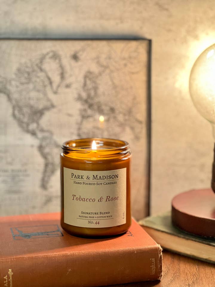 Tobacco & Rose Soy Candle for wholesale by Park & Madison