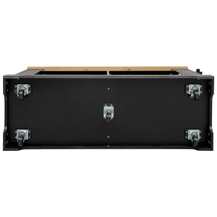 HOMYCASA DESIGN INC - Wholesale Kitchen Storage/Organizer - K&K Kitchen Island with 6 Drawers, Pull Out Trash Can Storage, Rolling Kitchen Island on 5 Wheels with Drop Leaf, Power Outlet, 5 Open Side Racks for Kitchen, Dining Room, Black32