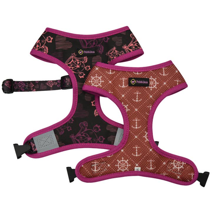 Sailor Owl Reversible Dog Harness for wholesale by Pebblina