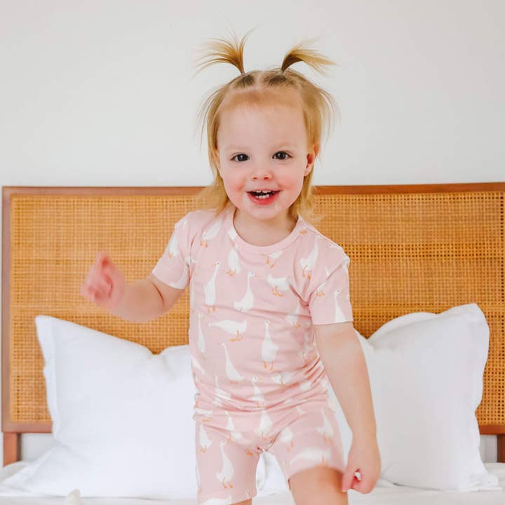Copper Pearl - Wholesale Sleepwear Set - Kids - 2pc Short Sleeve Pajama Set - Goosie