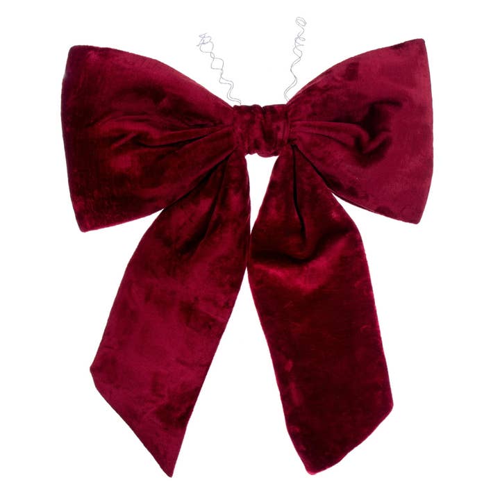 Vickerman 36" x 45" Burgundy Faux Fur Bow for wholesale by Vickerman