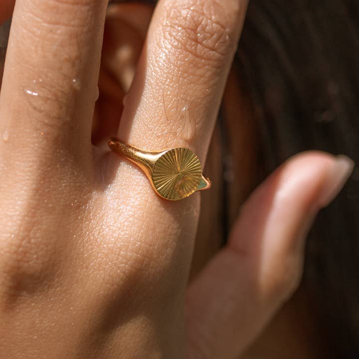 Gold Sunburst Ring for wholesale on Faire