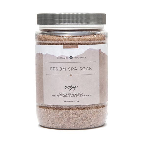 Cozy (Warm Cherry Vanilla) Epsom Spa Soak for wholesale by Heartland Fragrance