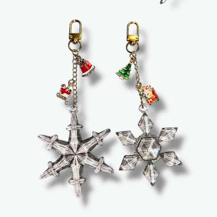 Snowflake Holiday Keychain for wholesale by Succulent Boutique