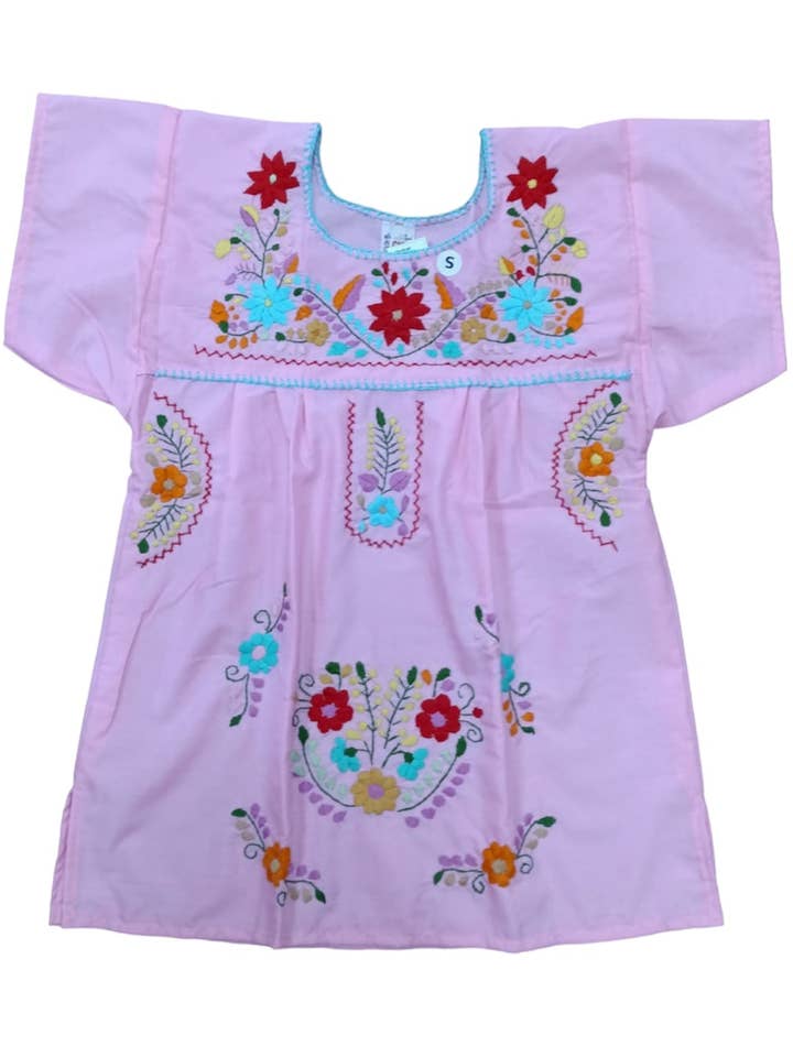 Cielito Lindo - Vendita all'ingrosso Camicetta - Donna - Camicetta messicana Tehuacan ricamata a colori pastello1