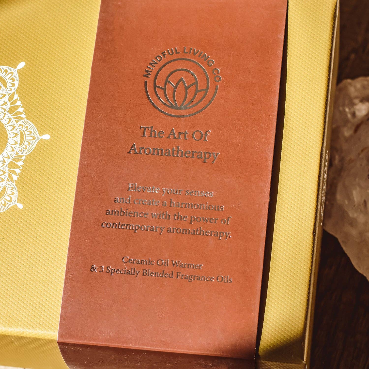 Mindful Living Co. - Wholesale Oil Warmer - Ceramic oil warmer with 3 fragrance oils3