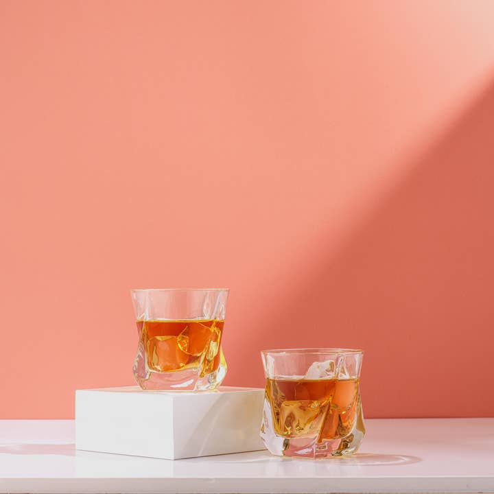 JoyJolt - Wholesale Cocktail/Liquor Glass - Aurora Crystal Whiskey Glasses, Set of 2