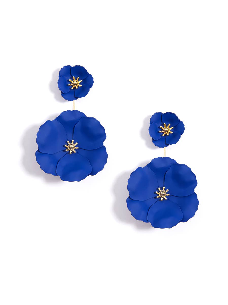 ZENZII Jewelry - Wholesale Dangle Earrings - Double Flower Drop Earring6