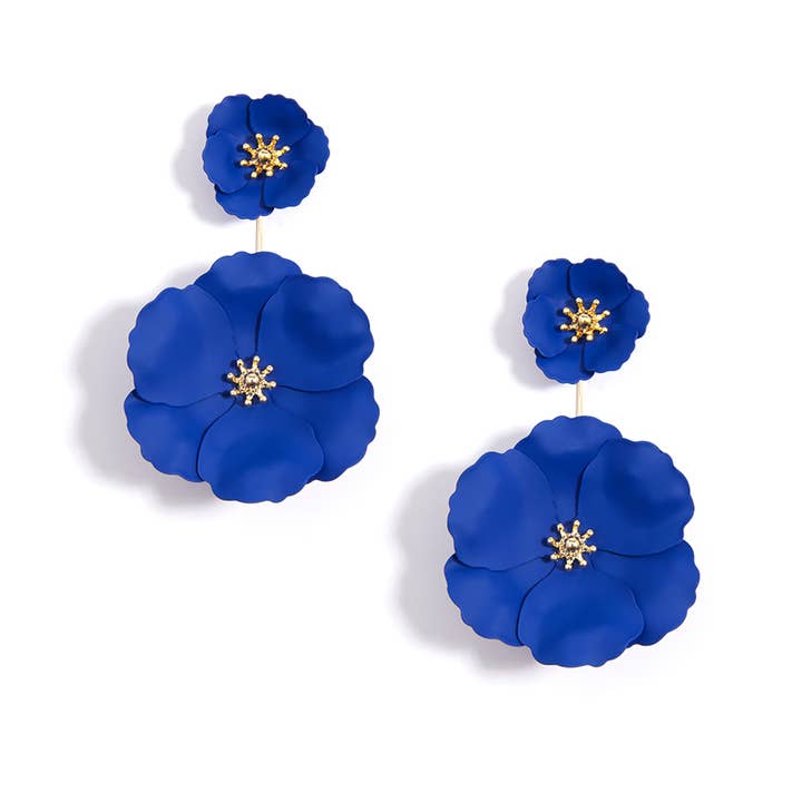 ZENZII Jewelry - Wholesale Dangle Earrings - Double Flower Drop Earring6