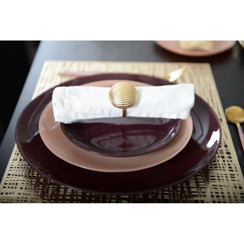 AULICA - Wholesale Napkin Ring - Set of 4 matte gold button napkin rings1