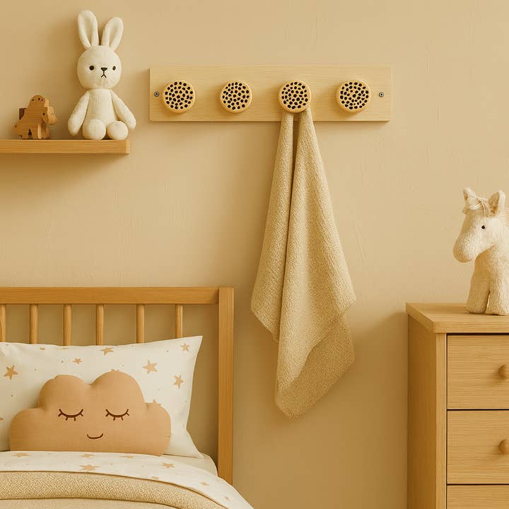 Atelier HM Design - Wholesale Wall Hook - Leopard motif wall hook, 20 inches, 4 wooden supports1