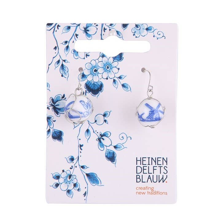 Heinen Delfts Blauw - Venta al por mayor Pendientes colgantes - Pendientes de molino y tulipán1