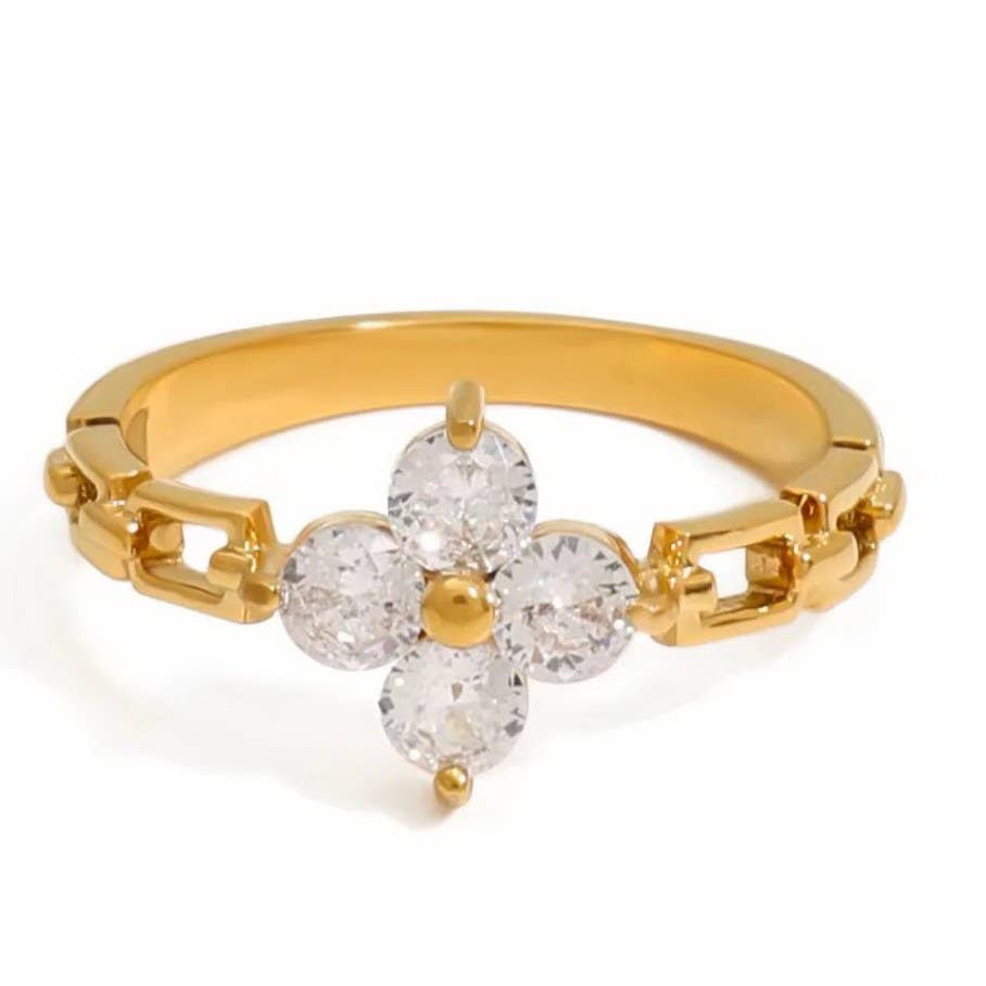 JOSSLYN by wall to wall - Wholesale Multi-Stone Ring - 18K STAINLESS STEEL TARNISH FREE  RINGS | 40R1195