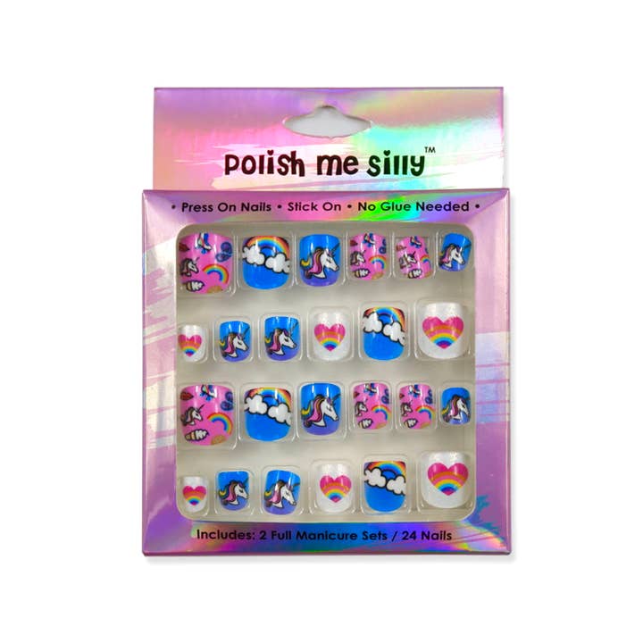 Polish Me Silly - Wholesale Press-On/Fake Nails - Rainbow Unicorn Nails - Press On Nails - Stick On