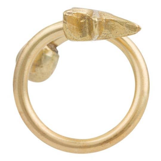 Gloria Mago - Wholesale Band/Stacked Ring - Adjustable golden zamak brass star ring2