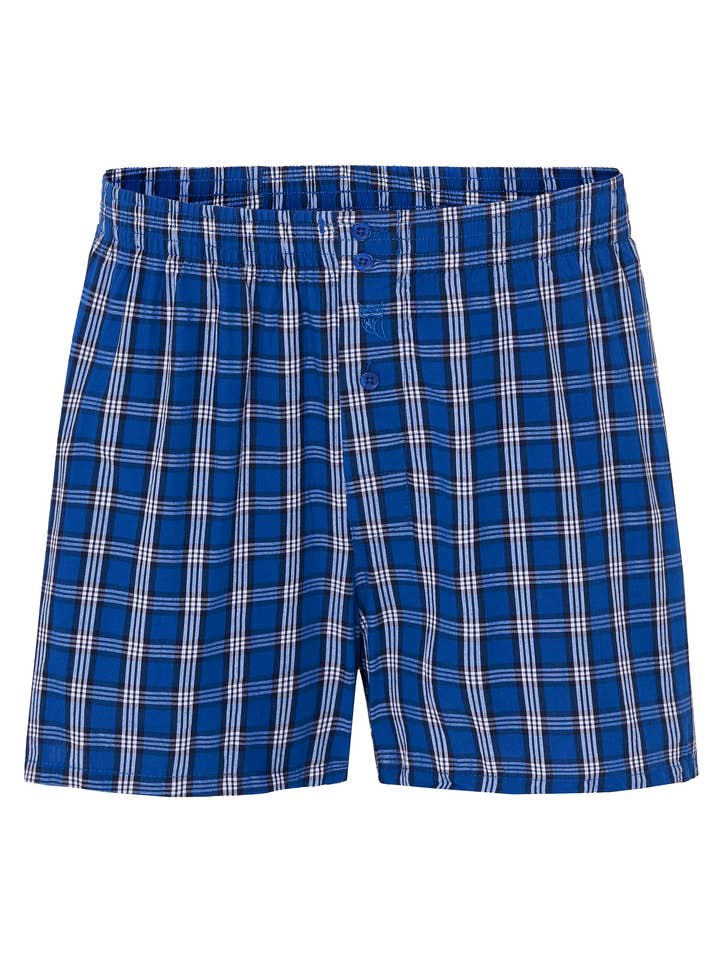Boxer Briefs for Men's Checkered Fabric - Blue 6312 for wholesale by El Búho Nocturno