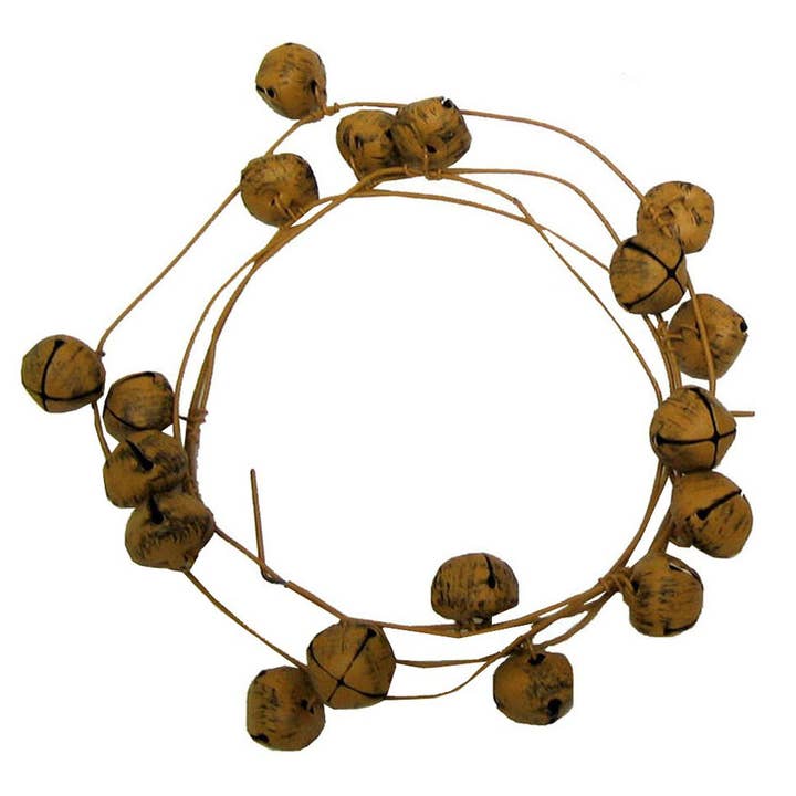 Tin Bells Garland, Mustard-Yellow - 5 FT for wholesale by Birch Maison