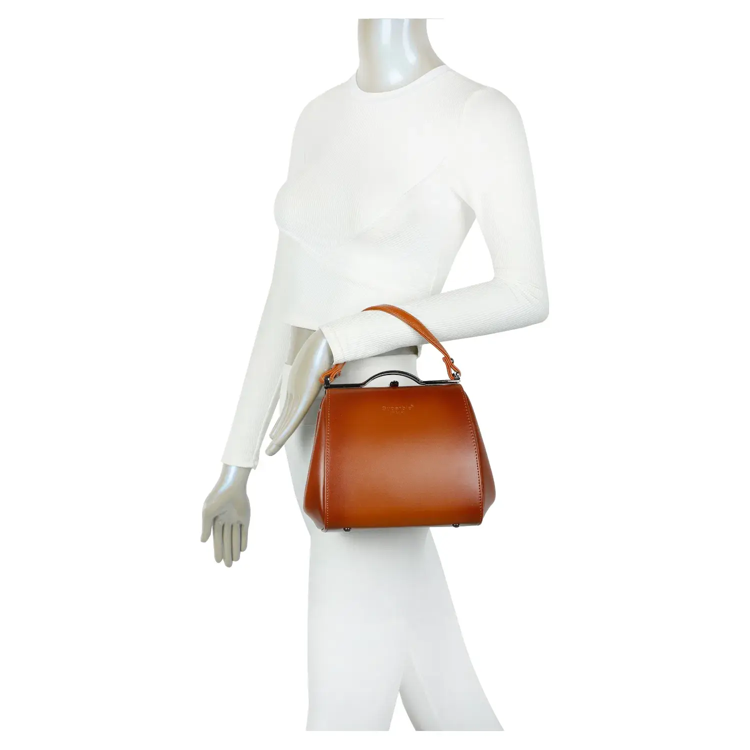 Superbia - Wholesale Top Handle Bag - Women's - Vintage Smoky Effect Pu Clasp Opening Top Handle Bag- P82892