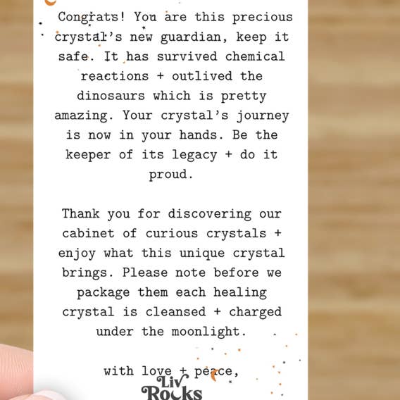 Liv Rocks - Wholesale Spiritual Stone/Crystal - Crystal Healing Cards | Gemstone Meaning Display Cards2