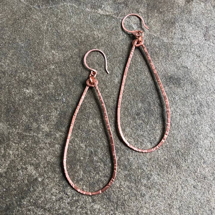 Long Copper Drops for wholesale by Kate Stephen Jewelry
