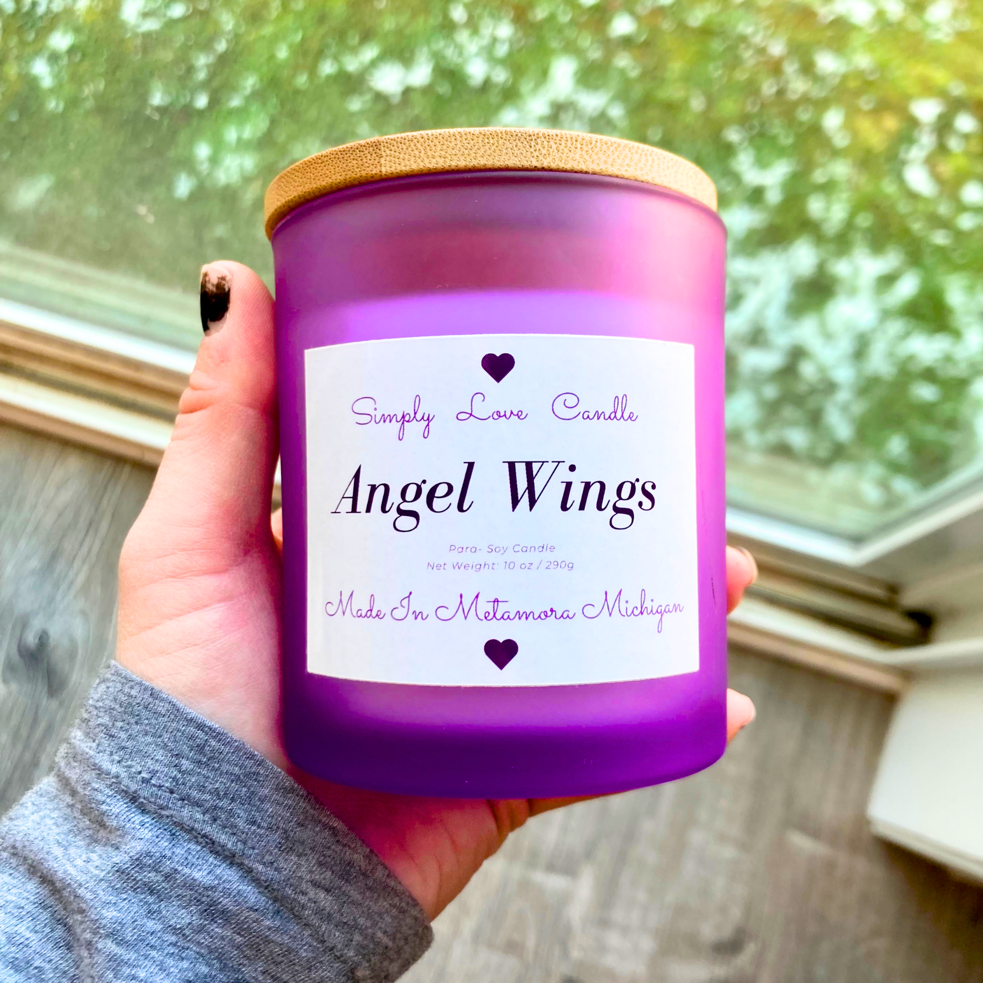 Simply Love Candle - Wholesale Jar/Filled Candle - Lavender + Black Amber Purple Candle with Lid1