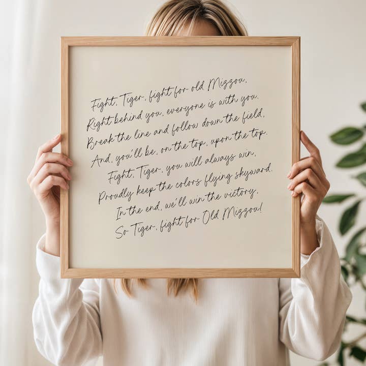 Mizzou Fight Song Art Print for wholesale by Paperly Creative Co