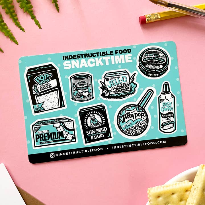 Grocery Sticker Sheet - Snacktime for wholesale by Indestructible Food