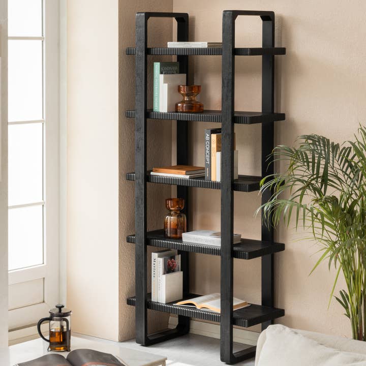 Skye Solid Wood Standing Bookshelf Open Bookcase for wholesale by MH London