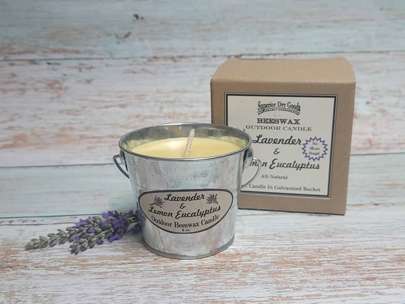 Superior Dry Goods - Wholesale Outdoor Candle - Lavender Mosquito Bucket Candle | Beeswax | Citronella1