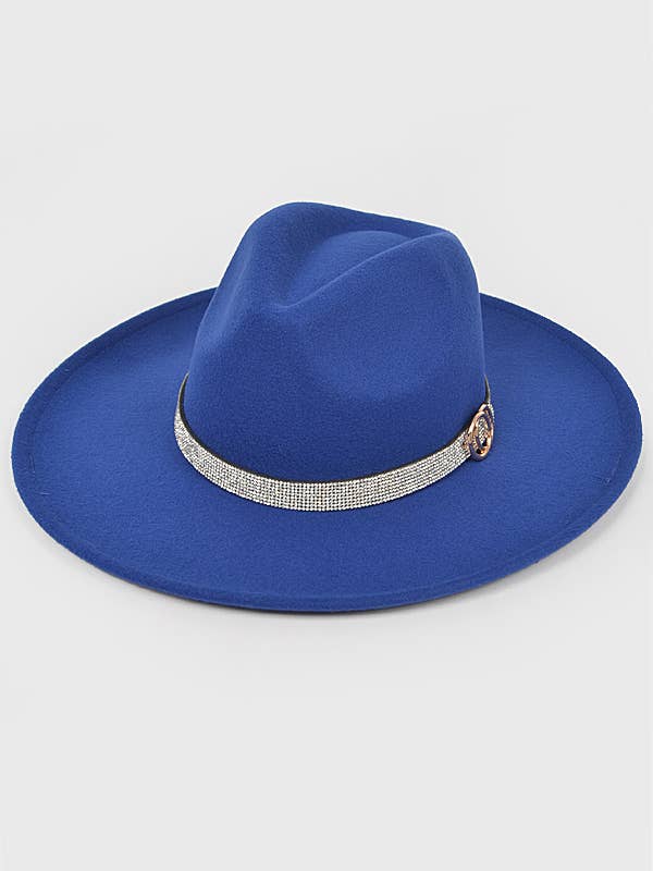 Chapeau fedora bordé de strass en fausse laine 25 pour la vente par anbfashion