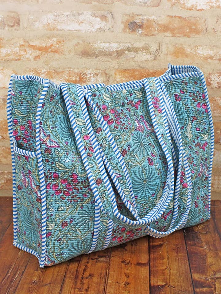 JT1601TU QUILTED COTTON TOTE BAG for wholesale by Suzie Blue