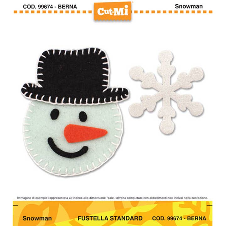 Impronte D'Autore - Vendita all'ingrosso Timbro in gomma/decorativo - Fustella alta con lame in acciaio Cut-Mi Snowman0
