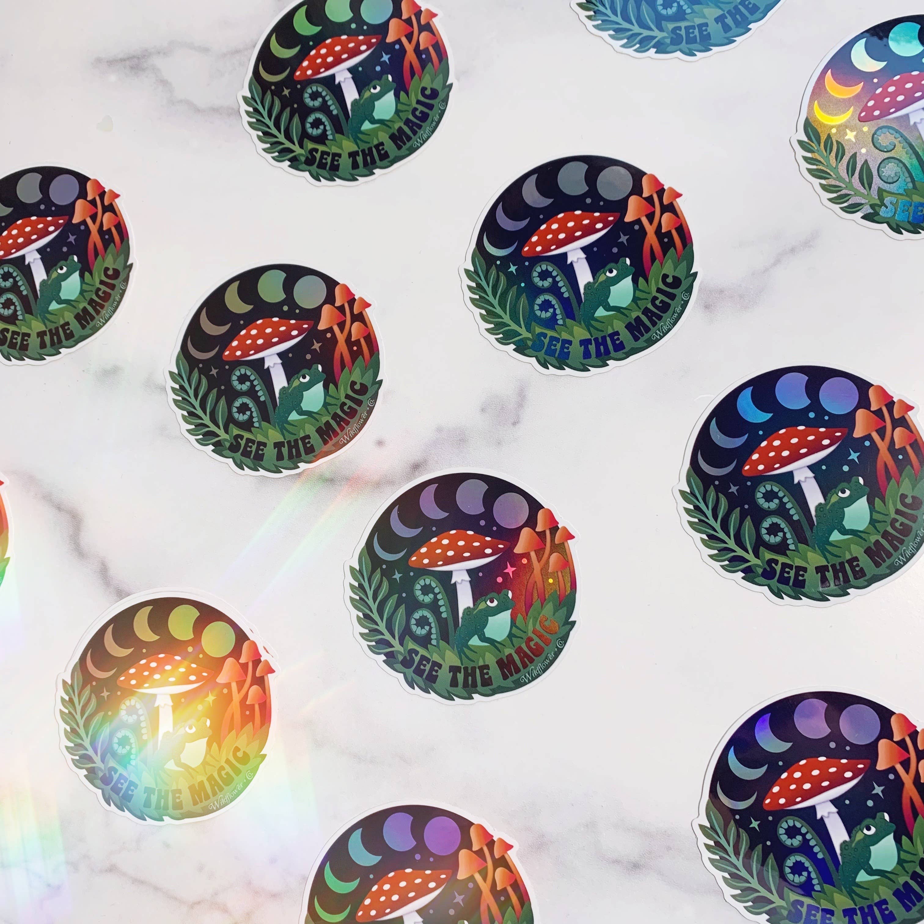 Wildflower + Co. - Wholesale Sticker - See the Magic Sticker - Holographic1