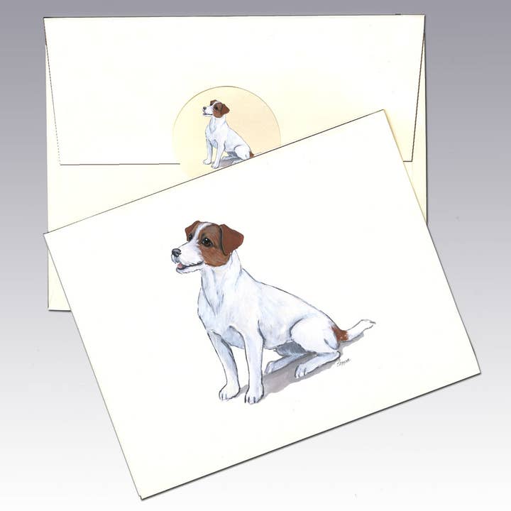 Jack Russell Terrier Brun/Hvid Notekort for engroshandel hos Zeppa Studios