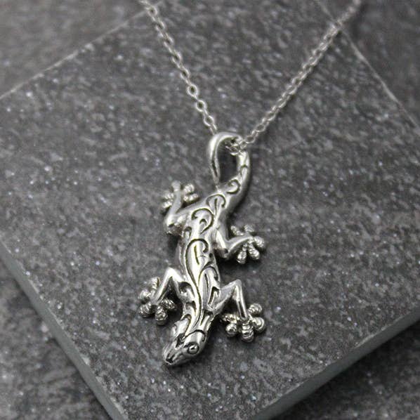 Goddess Design Studio - Wholesale Individual Charm/Pendant - Sterling Silver Gecko Lizard Pendant in 2 sizes!