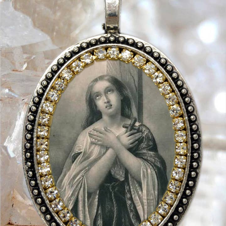 MariaSantissimaShop - Wholesale Pendant/Charm Necklace - St. Joan of Arc Handmade Necklace Catholic Religious Jewelry Pendant "The Maid of Orléans";Sainte Jeanne d’Arc; La Pucelle d’Orléans