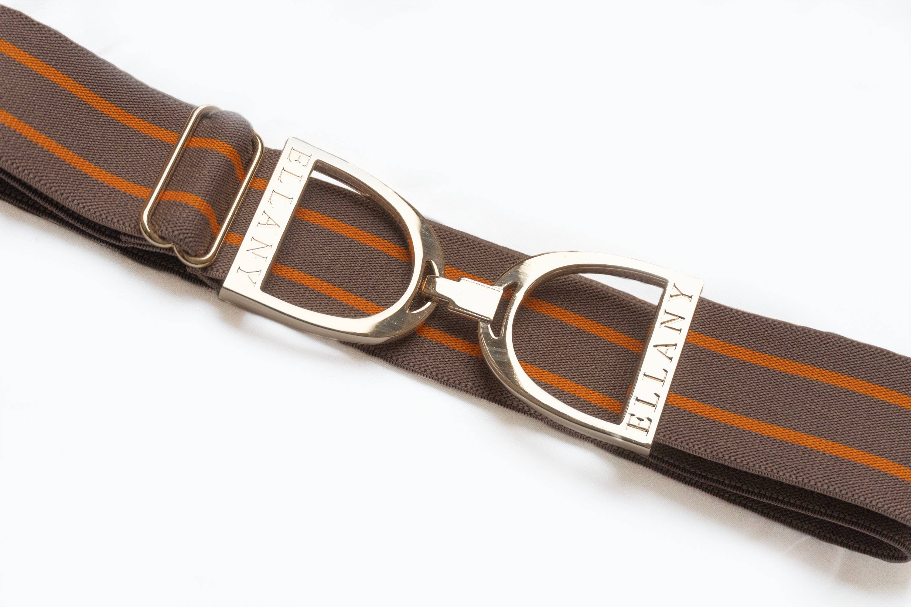 Huston x Ellany - Wholesale Belt - Women's - Ophelia - 1.5" Gold Stirrup Equestrian Elastic Belt1