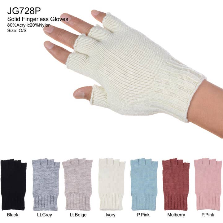 JG728P - Ein Dutzend feste, weiche Unisex-Strickhandschuhe für den Großhandel von Jasper Trading LLC