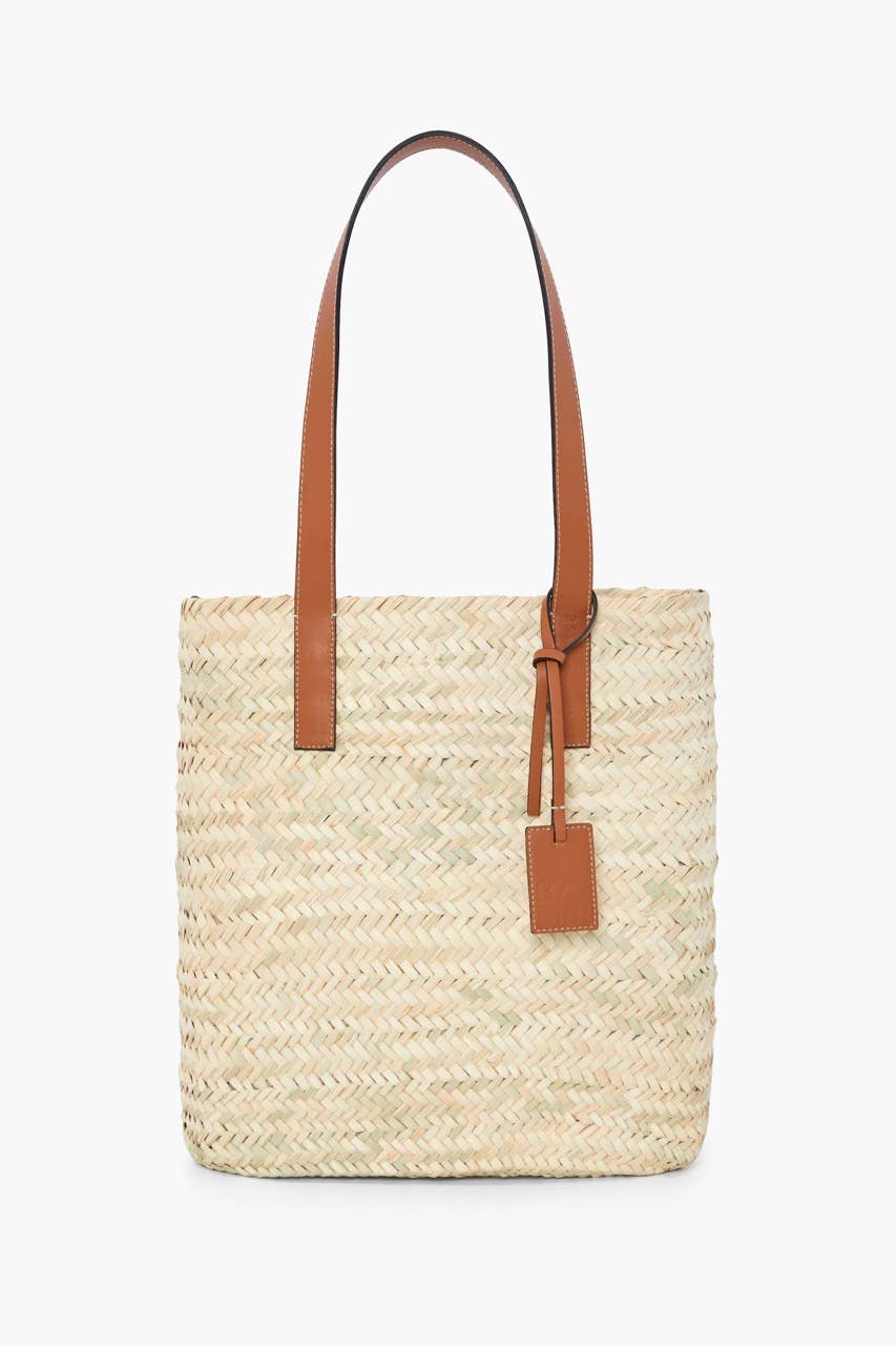 MIRAMAR Store - Vente Sac porté épaule – femme - Sac fourre-tout en paille naturelle avec détails en cuir 2