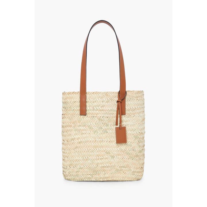 MIRAMAR Store - Vente Sac porté épaule – femme - Sac fourre-tout en paille naturelle avec détails en cuir 2