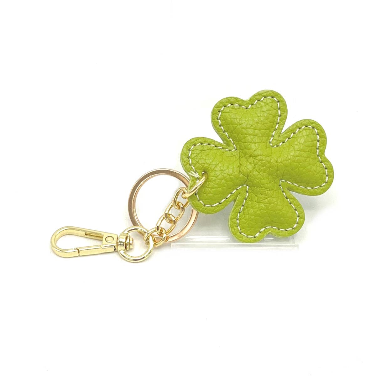 Suie Valentini srl - Vente Porte-clés – femme - Porte-clés en cuir véritable avec feuille porte-bonheur, art. PO0420