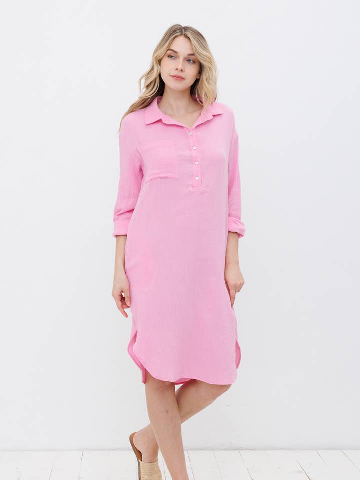 Dana Double Gauze Shirt Dress for wholesale by Dolly Jolly