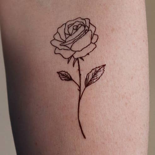 June Birth Flower - Rose Temporary Tattoos for wholesale by Saint Tattoos