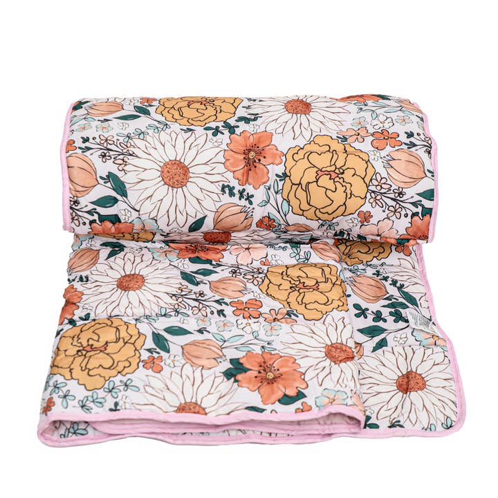 Morxy LLC - Wholesale Bedding Blanket - Kids & Baby - Toddler Nap Mat with Pillow & Blanket Large Portable- Floral3